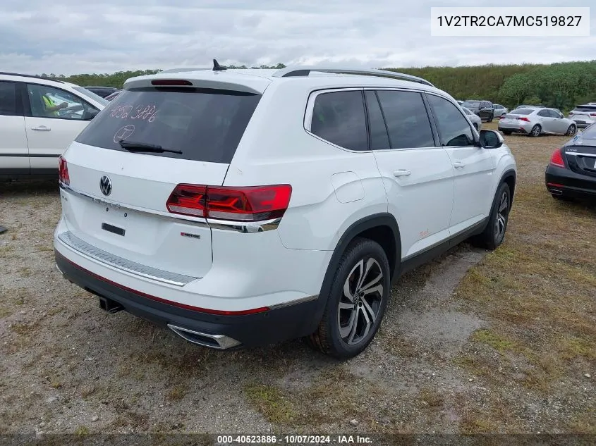 2021 Volkswagen Atlas Sel Premium VIN: 1V2TR2CA7MC519827 Lot: 40523886