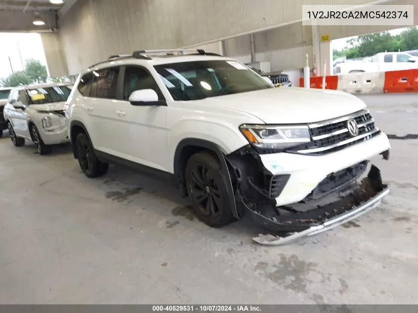 2021 Volkswagen Atlas Se VIN: 1V2JR2CA2MC542374 Lot: 40529531