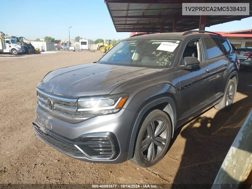 2021 Volkswagen Atlas Se VIN: 1V2PR2CA2MC538433 Lot: 40593577