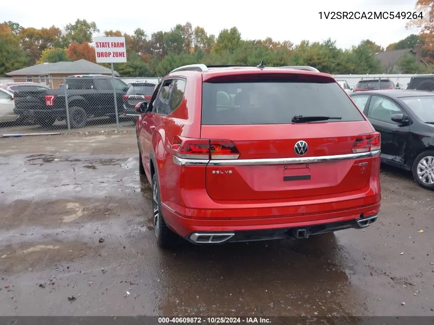 2021 Volkswagen Atlas 3.6L V6 Sel R-Line VIN: 1V2SR2CA2MC549264 Lot: 40609872