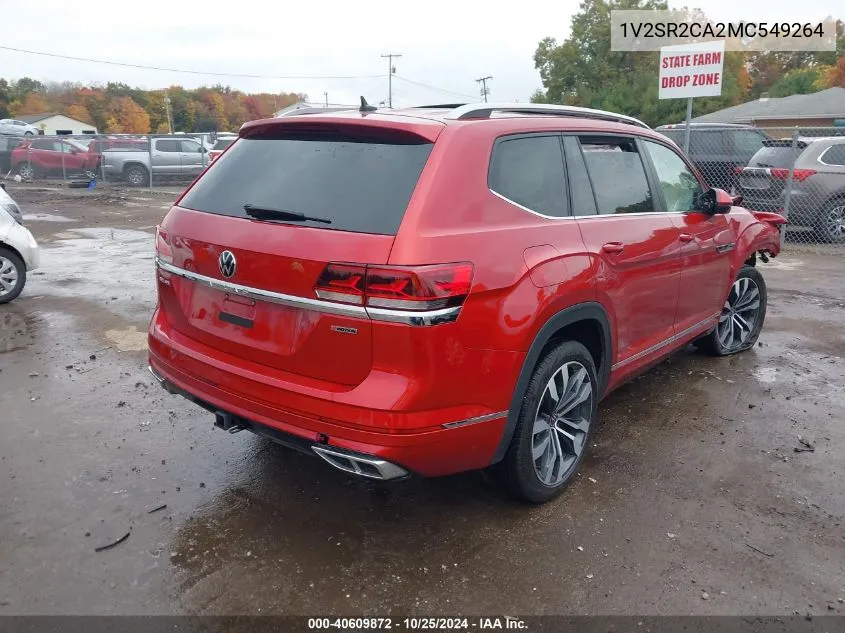 2021 Volkswagen Atlas 3.6L V6 Sel R-Line VIN: 1V2SR2CA2MC549264 Lot: 40609872