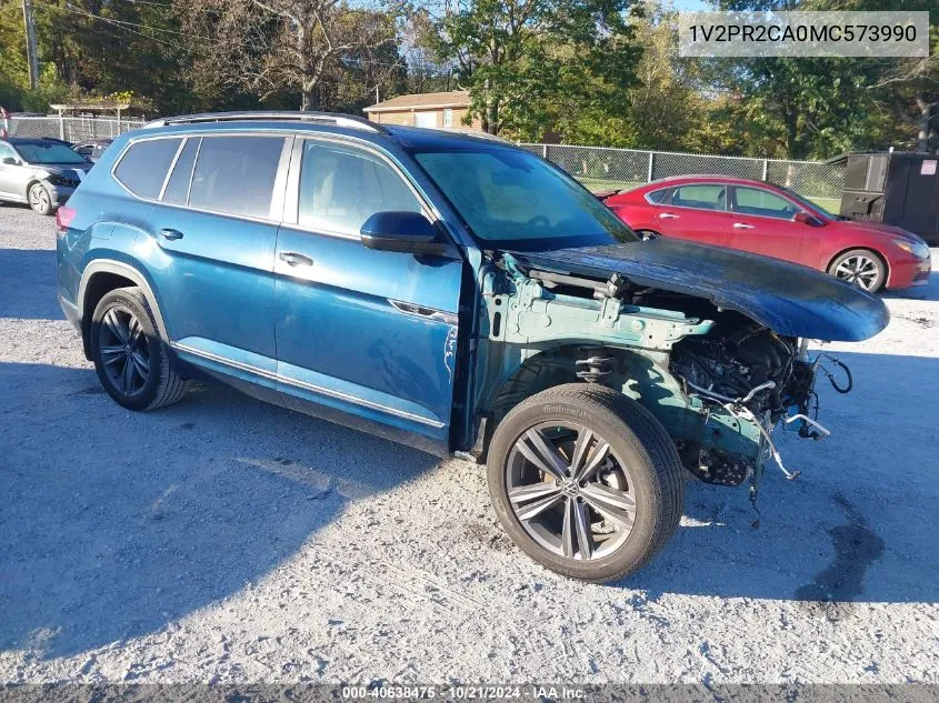 2021 Volkswagen Atlas 3.6L V6 Se W/Technology R-Line VIN: 1V2PR2CA0MC573990 Lot: 40638475