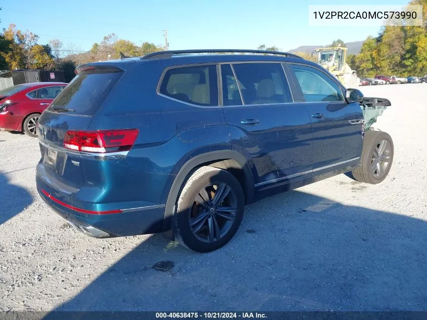 2021 Volkswagen Atlas 3.6L V6 Se W/Technology R-Line VIN: 1V2PR2CA0MC573990 Lot: 40638475