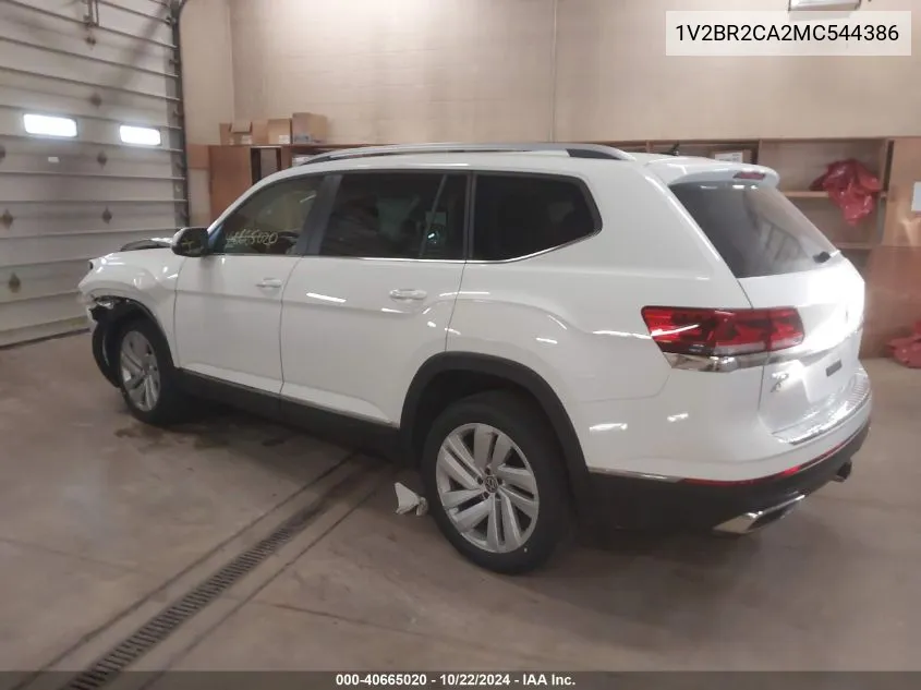 2021 Volkswagen Atlas 3.6L V6 Sel VIN: 1V2BR2CA2MC544386 Lot: 40665020