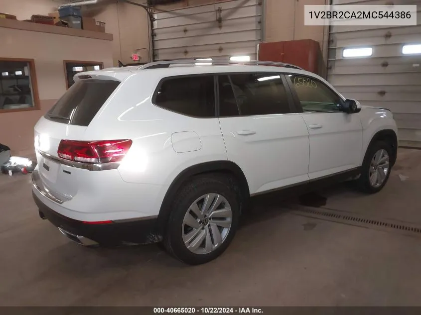 2021 Volkswagen Atlas 3.6L V6 Sel VIN: 1V2BR2CA2MC544386 Lot: 40665020