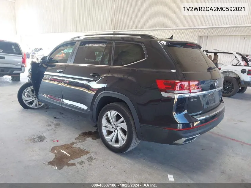 2021 Volkswagen Atlas 3.6L V6 Se W/Technology VIN: 1V2WR2CA2MC592021 Lot: 40687186