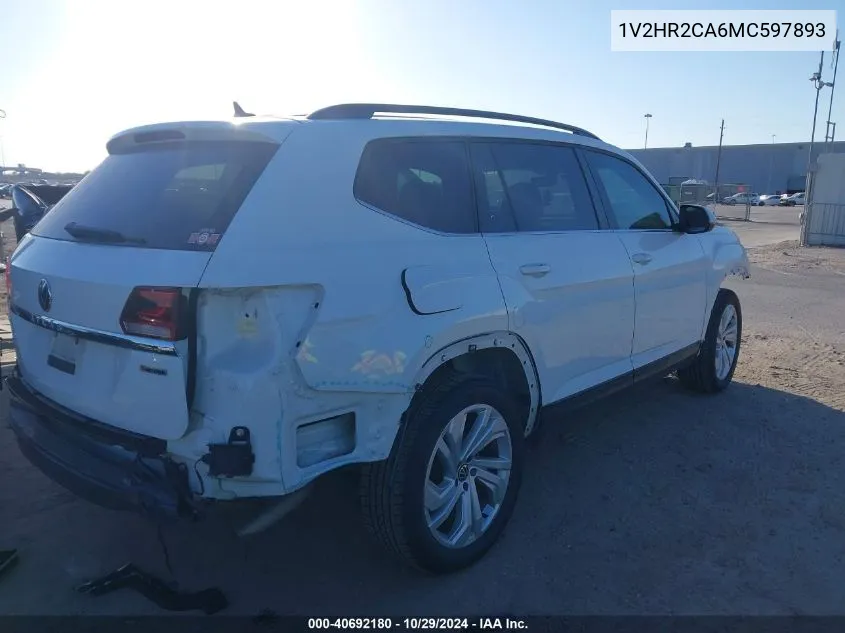 2021 Volkswagen Atlas 3.6L V6 Se W/Technology VIN: 1V2HR2CA6MC597893 Lot: 40692180