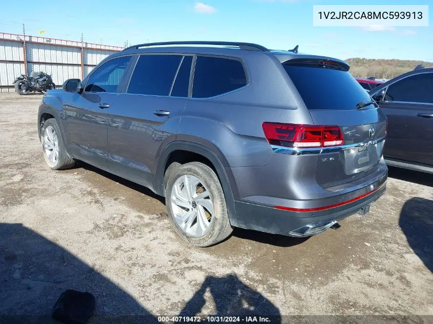 2021 Volkswagen Atlas Se VIN: 1V2JR2CA8MC593913 Lot: 40719472