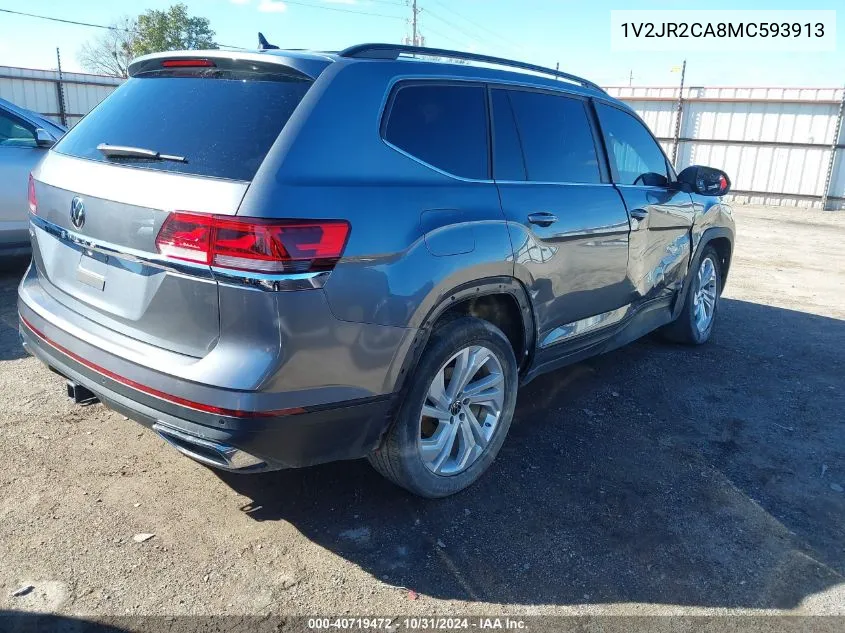 2021 Volkswagen Atlas Se VIN: 1V2JR2CA8MC593913 Lot: 40719472