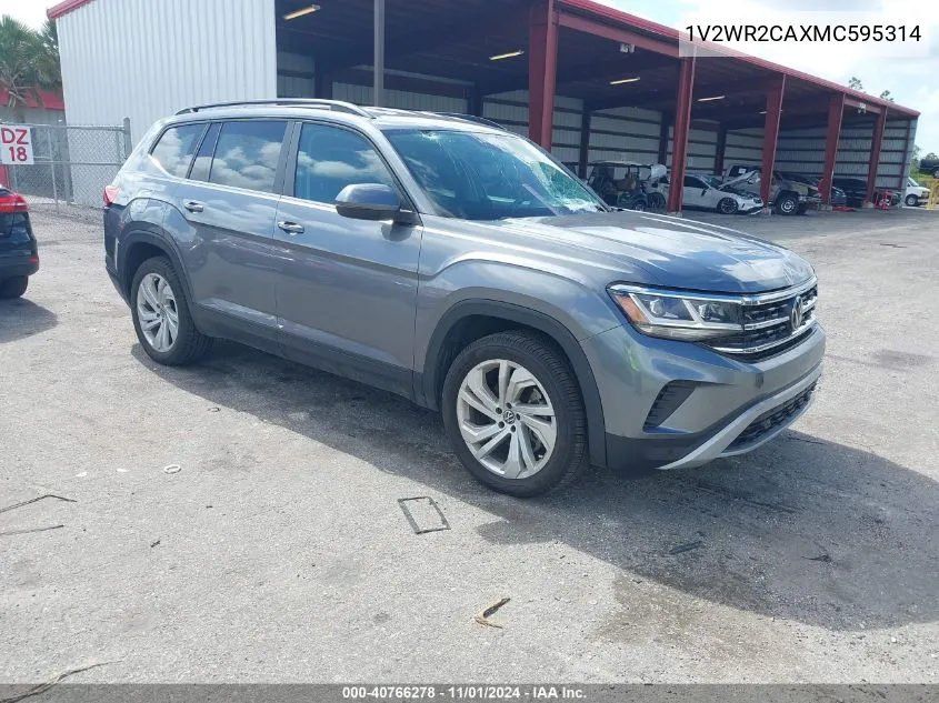 2021 Volkswagen Atlas 3.6L V6 Se W/Technology VIN: 1V2WR2CAXMC595314 Lot: 40766278