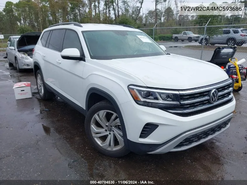 2021 Volkswagen Atlas 3.6L V6 Se W/Technology VIN: 1V2WR2CA4MC593686 Lot: 40784530