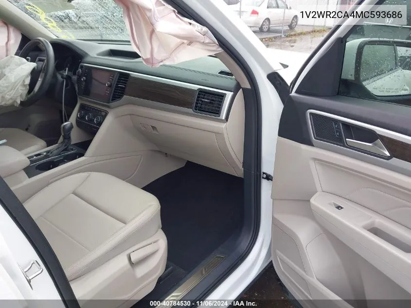 2021 Volkswagen Atlas 3.6L V6 Se W/Technology VIN: 1V2WR2CA4MC593686 Lot: 40784530