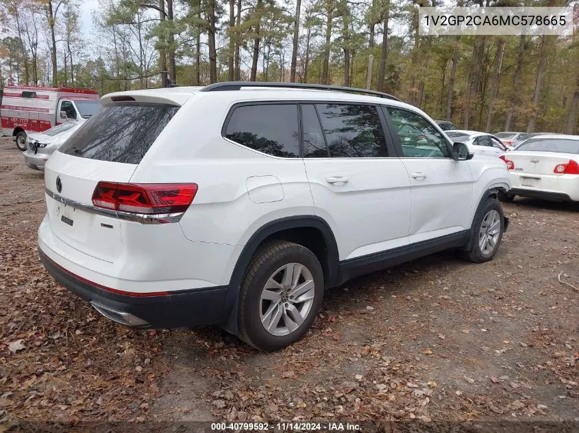 2021 Volkswagen Atlas 2.0T S VIN: 1V2GP2CA6MC578665 Lot: 40799592