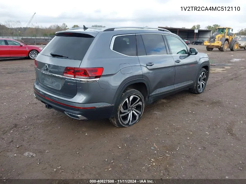 2021 Volkswagen Atlas 3.6L V6 Sel Premium VIN: 1V2TR2CA4MC512110 Lot: 40827508