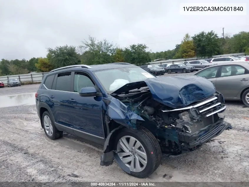 2021 Volkswagen Atlas 3.6L V6 Sel VIN: 1V2ER2CA3MC601840 Lot: 40834284