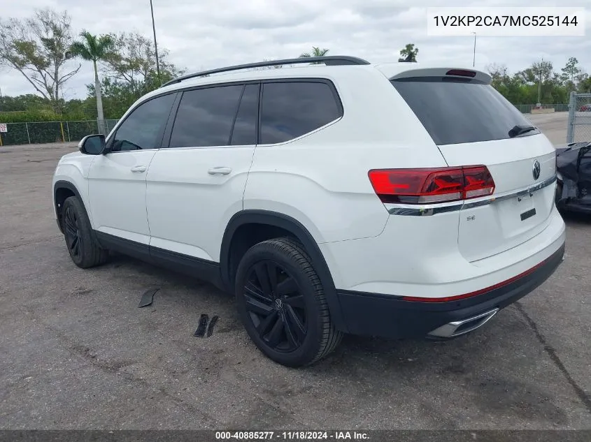 2021 Volkswagen Atlas 2.0T Se W/Technology VIN: 1V2KP2CA7MC525144 Lot: 40885277