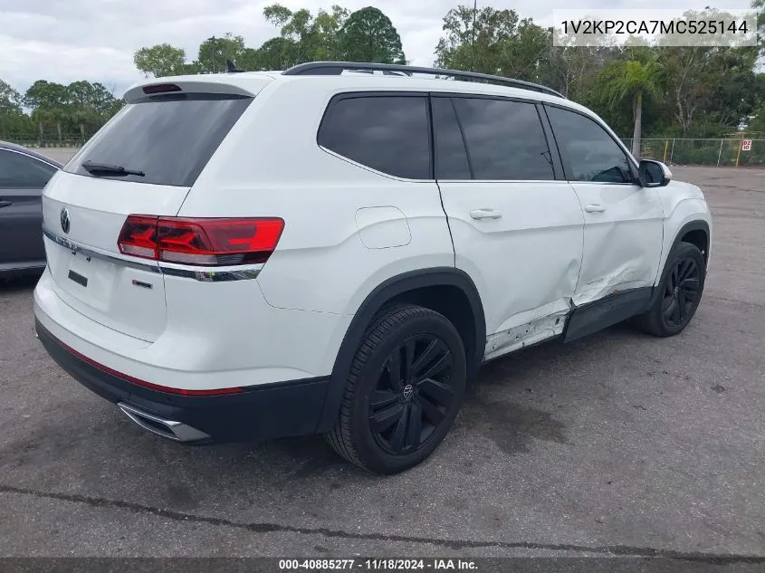 2021 Volkswagen Atlas 2.0T Se W/Technology VIN: 1V2KP2CA7MC525144 Lot: 40885277