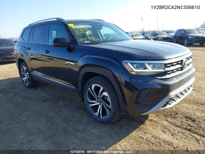 2022 Volkswagen Atlas VIN: 1V2BR2CA2NC558810 Lot: 12103516