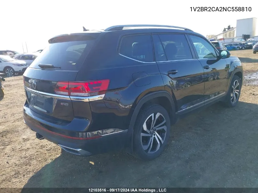 2022 Volkswagen Atlas VIN: 1V2BR2CA2NC558810 Lot: 12103516