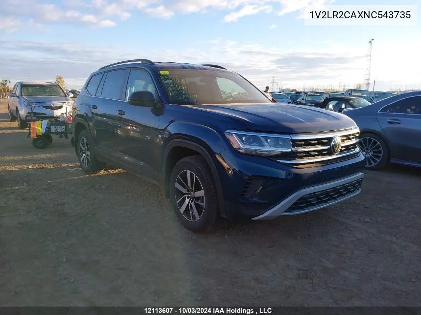 2022 Volkswagen Atlas VIN: 1V2LR2CAXNC543735 Lot: 12113607