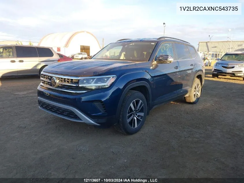 2022 Volkswagen Atlas VIN: 1V2LR2CAXNC543735 Lot: 12113607