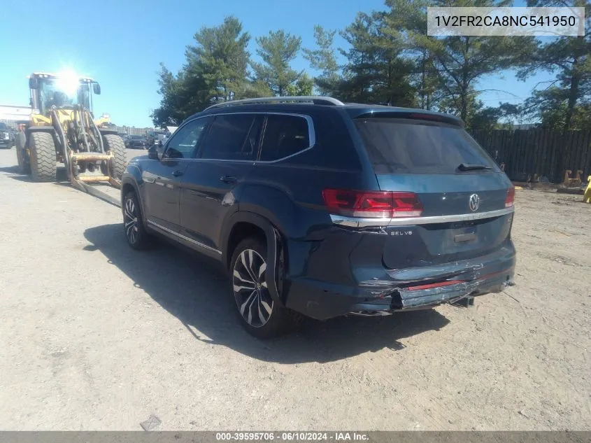 2022 Volkswagen Atlas 3.6L V6 Sel Premium R-Line VIN: 1V2FR2CA8NC541950 Lot: 39595706