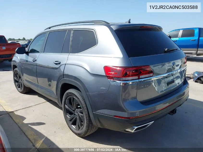 1V2JR2CA0NC503588 2022 Volkswagen Atlas 3.6L V6 Se W/Technology