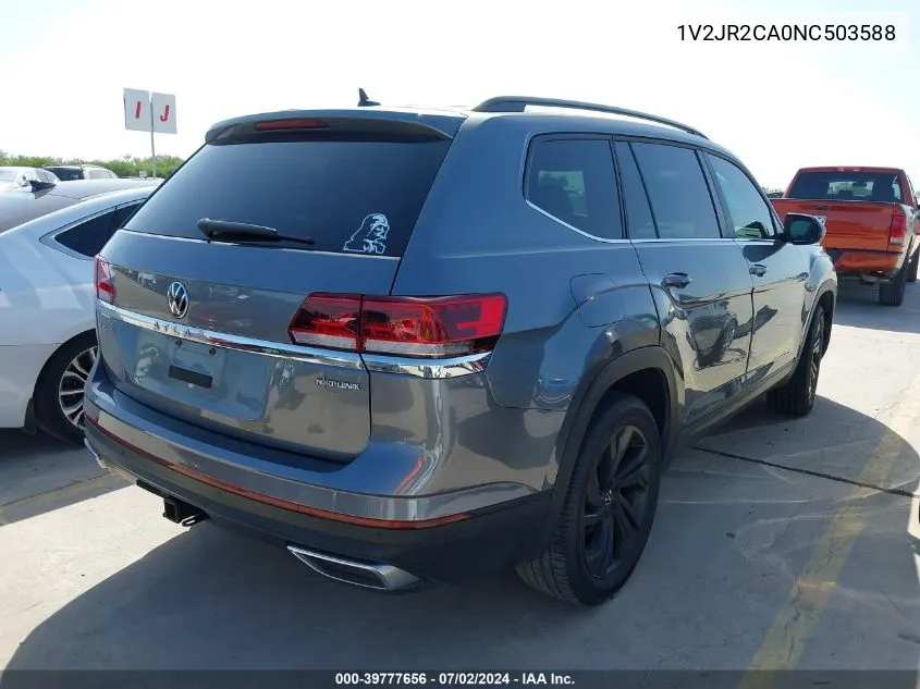 1V2JR2CA0NC503588 2022 Volkswagen Atlas 3.6L V6 Se W/Technology