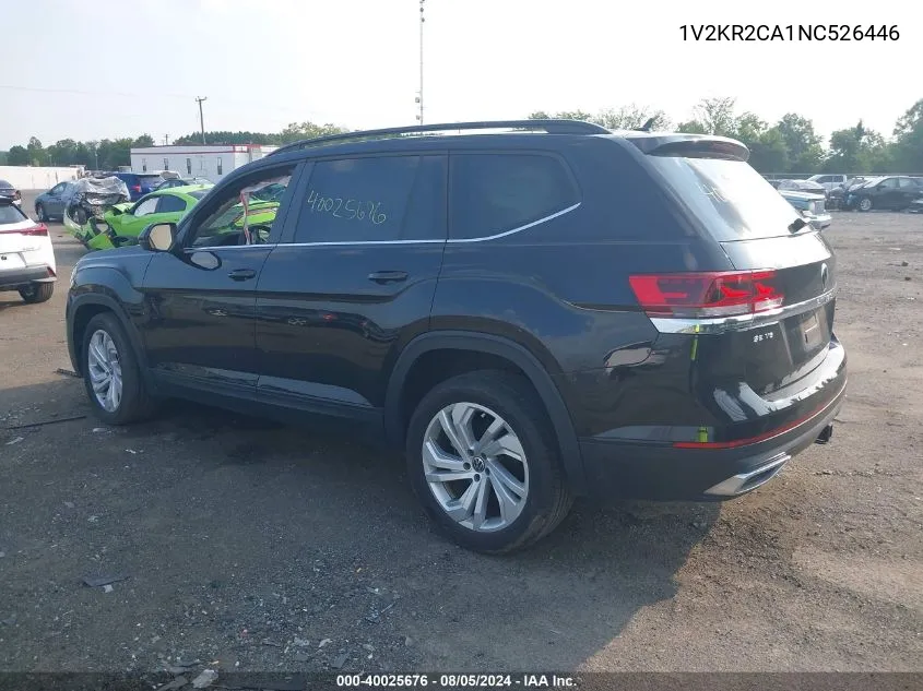 1V2KR2CA1NC526446 2022 Volkswagen Atlas 3.6L V6 Se W/Technology