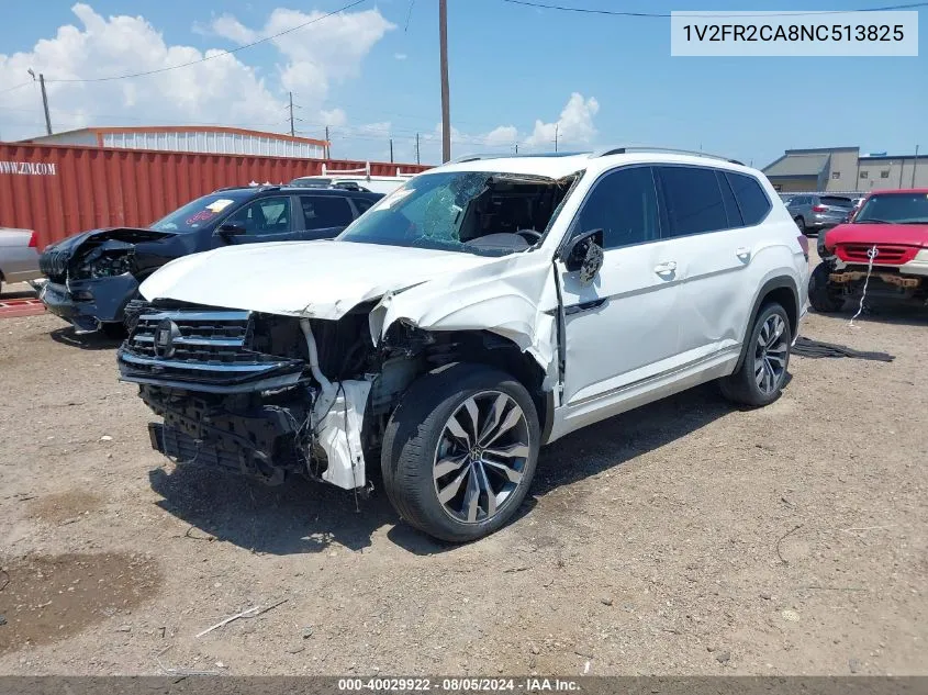 2022 Volkswagen Atlas 3.6L V6 Sel Premium R-Line VIN: 1V2FR2CA8NC513825 Lot: 40029922