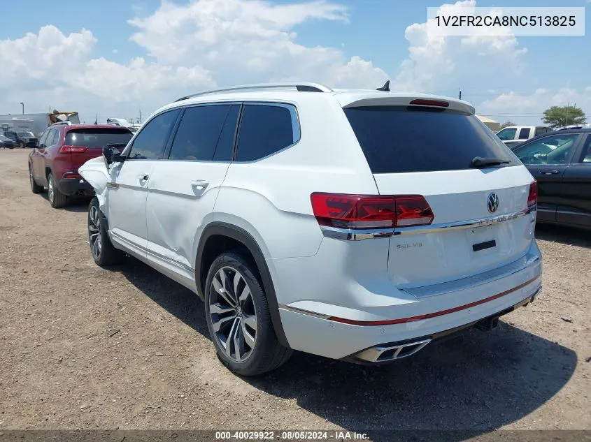 1V2FR2CA8NC513825 2022 Volkswagen Atlas 3.6L V6 Sel Premium R-Line