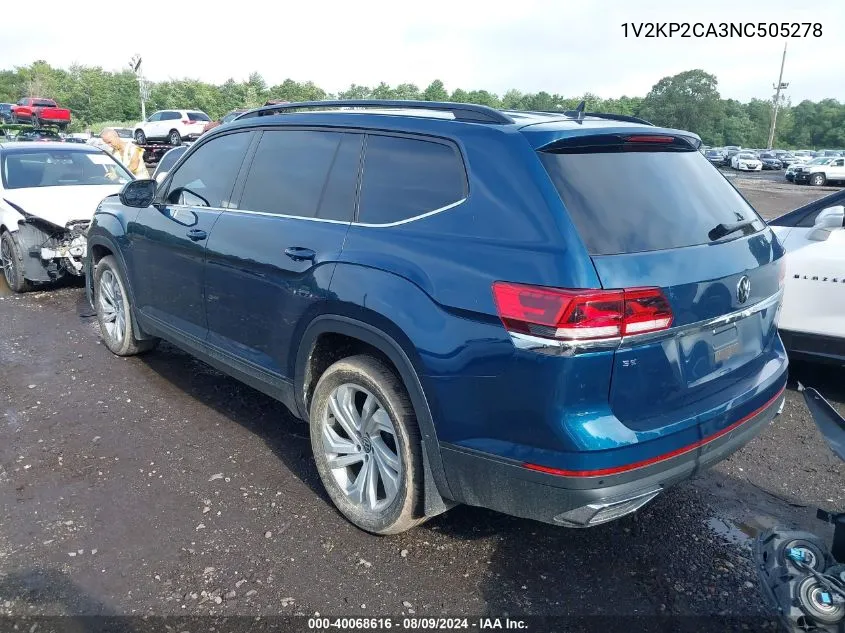 1V2KP2CA3NC505278 2022 Volkswagen Atlas 2.0T Se W/Technology