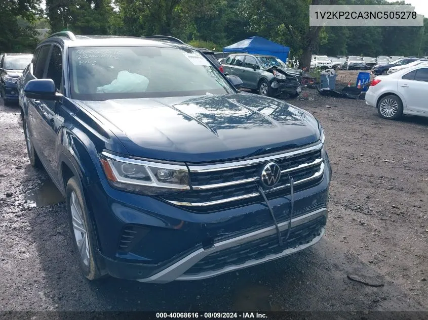 1V2KP2CA3NC505278 2022 Volkswagen Atlas 2.0T Se W/Technology