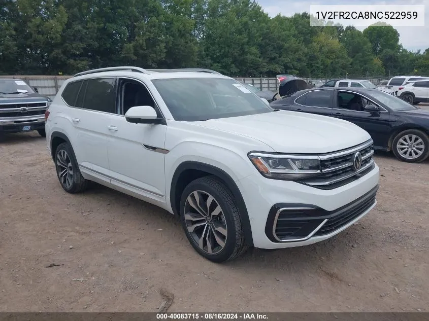 1V2FR2CA8NC522959 2022 Volkswagen Atlas 3.6L V6 Sel Premium R-Line