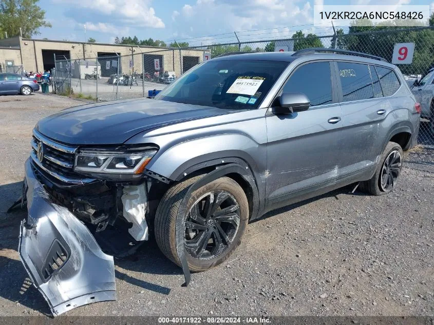 2022 Volkswagen Atlas 3.6L V6 Se W/Technology VIN: 1V2KR2CA6NC548426 Lot: 40171922