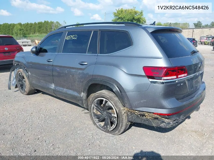 1V2KR2CA6NC548426 2022 Volkswagen Atlas 3.6L V6 Se W/Technology