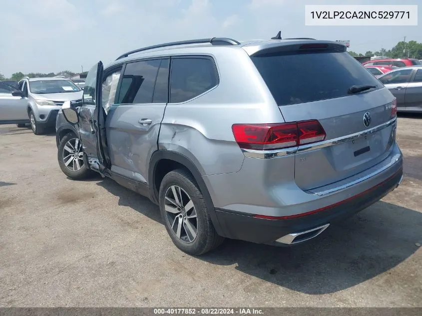 2022 Volkswagen Atlas 2.0T Se VIN: 1V2LP2CA2NC529771 Lot: 40177852