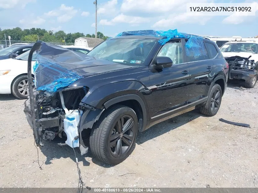 2022 Volkswagen Atlas 3.6L V6 Sel R-Line VIN: 1V2AR2CA7NC519092 Lot: 40188613