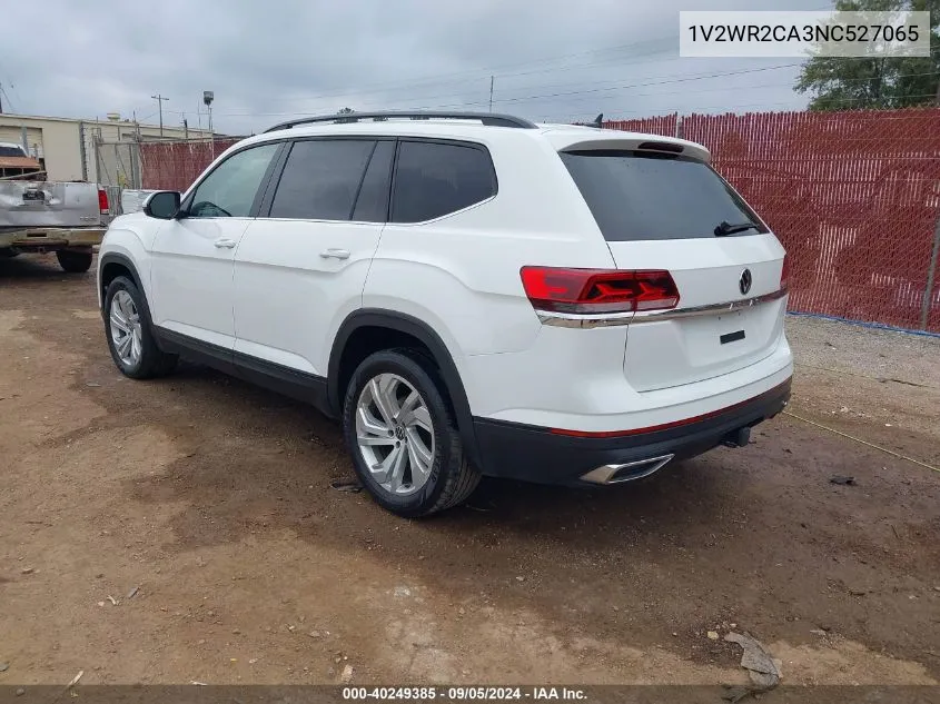 2022 Volkswagen Atlas 3.6L V6 Se W/Technology VIN: 1V2WR2CA3NC527065 Lot: 40249385