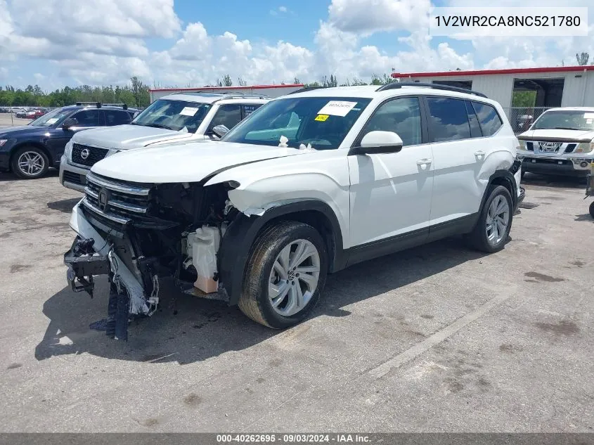 2022 Volkswagen Atlas 3.6L V6 Se W/Technology VIN: 1V2WR2CA8NC521780 Lot: 40262695