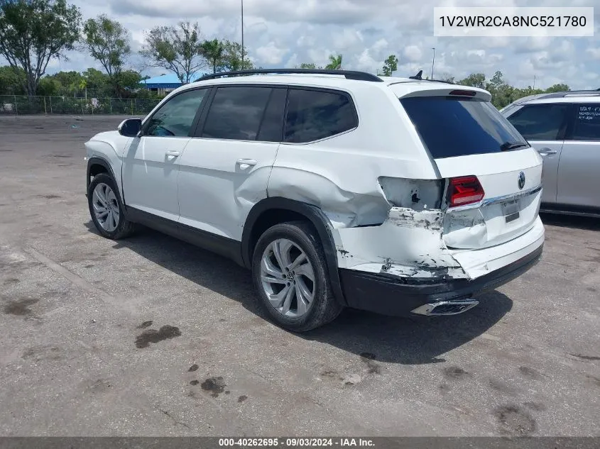 2022 Volkswagen Atlas 3.6L V6 Se W/Technology VIN: 1V2WR2CA8NC521780 Lot: 40262695