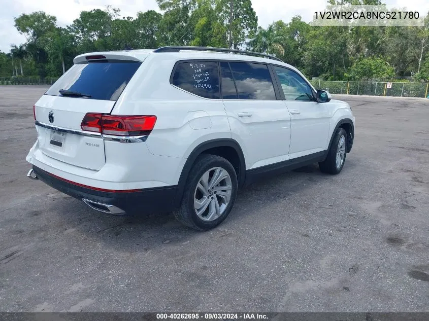 2022 Volkswagen Atlas 3.6L V6 Se W/Technology VIN: 1V2WR2CA8NC521780 Lot: 40262695