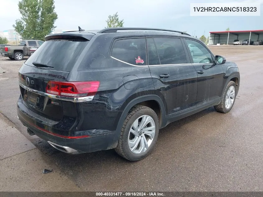 2022 Volkswagen Atlas 3.6L V6 Se W/Technology VIN: 1V2HR2CA8NC518323 Lot: 40331477