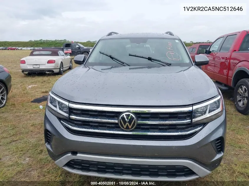 1V2KR2CA5NC512646 2022 Volkswagen Atlas Se