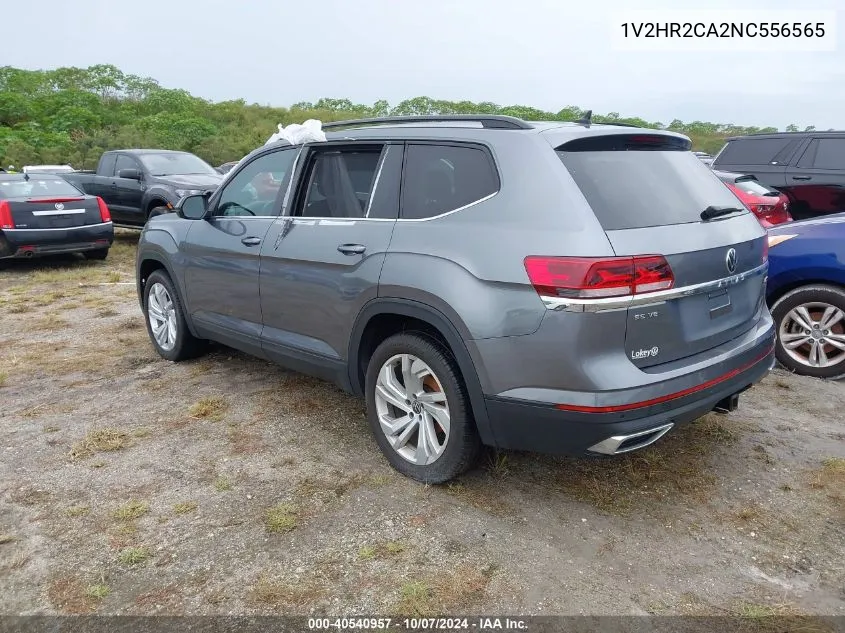 2022 Volkswagen Atlas 3.6L V6 Se W/Technology VIN: 1V2HR2CA2NC556565 Lot: 40540957