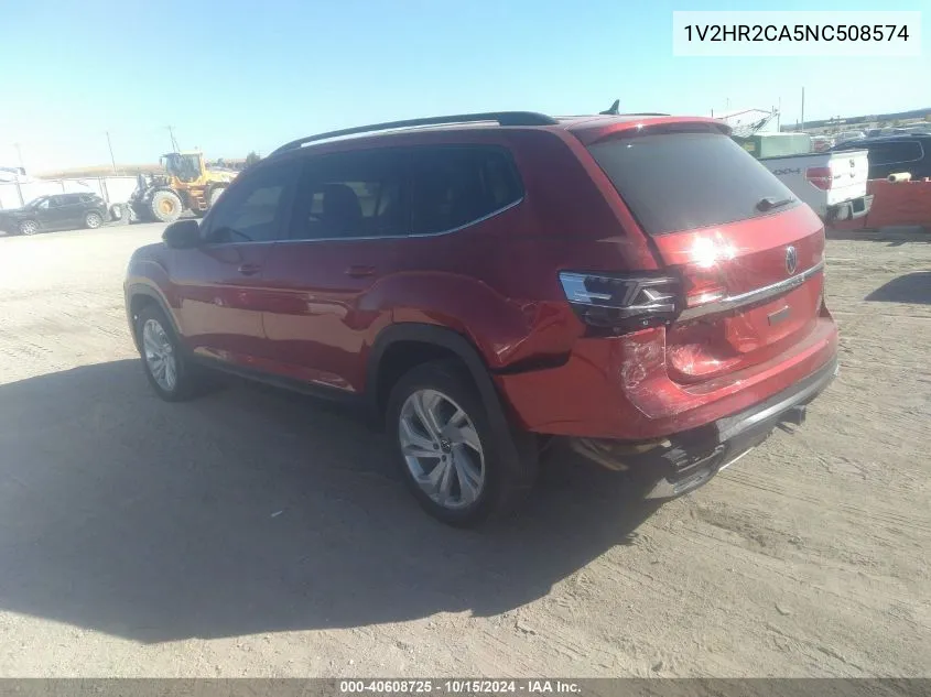 2022 Volkswagen Atlas 3.6L V6 Se W/Technology VIN: 1V2HR2CA5NC508574 Lot: 40608725