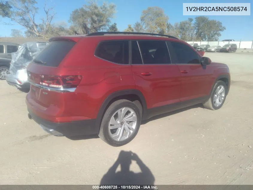 1V2HR2CA5NC508574 2022 Volkswagen Atlas 3.6L V6 Se W/Technology