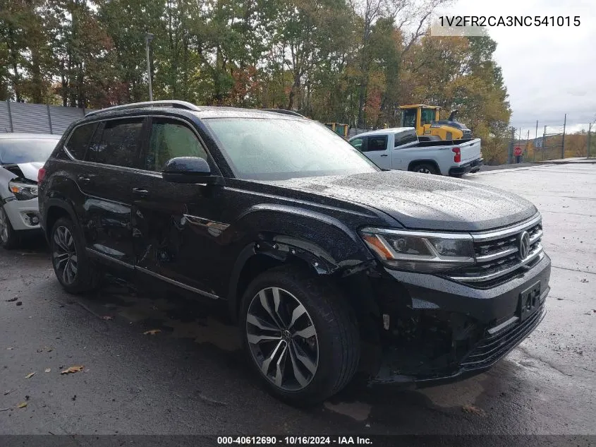 2022 Volkswagen Atlas 3.6L V6 Sel Premium R-Line VIN: 1V2FR2CA3NC541015 Lot: 40612690