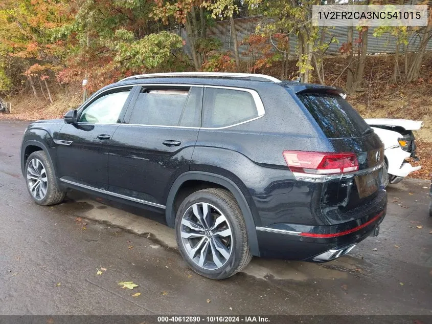 2022 Volkswagen Atlas 3.6L V6 Sel Premium R-Line VIN: 1V2FR2CA3NC541015 Lot: 40612690