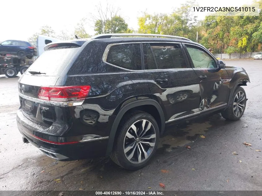 2022 Volkswagen Atlas 3.6L V6 Sel Premium R-Line VIN: 1V2FR2CA3NC541015 Lot: 40612690